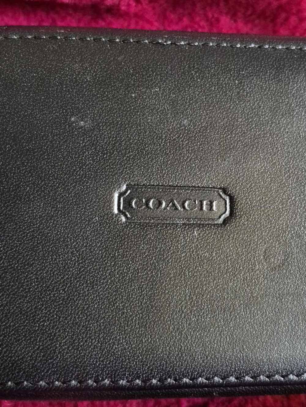 Coach Black Embossed Leather Pill Case